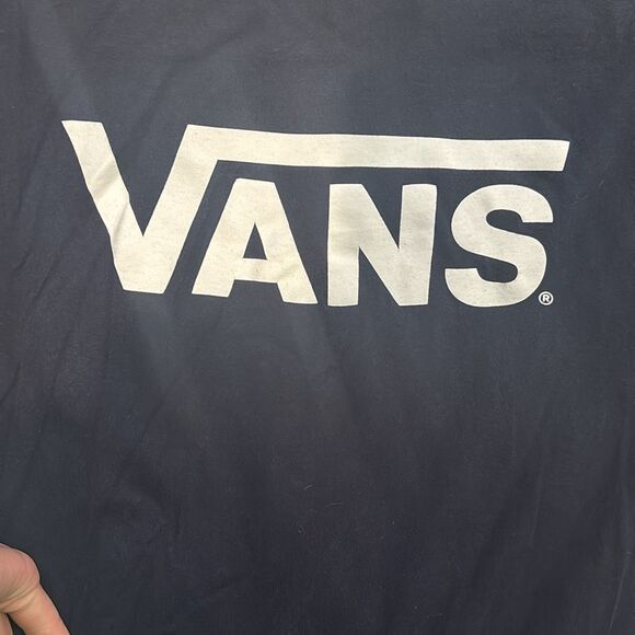 Vans navy t shirt with white font - Picture 2 of 4